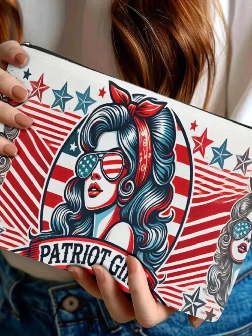 Cosmetic Pouch Featuring The Patriot Logo